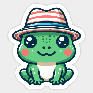 Stylish Frog with Hat Sticker